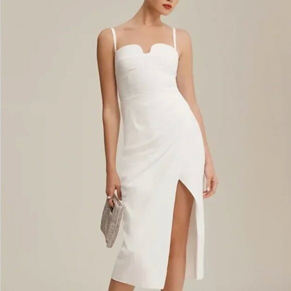 Reformation Alfred Cotton Midi Dress - White - Picture 3 of 6